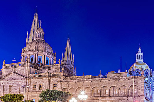 墨西哥,瓜达拉哈拉,大教堂,黎明,大幅,尺寸