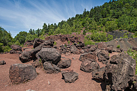 法国,中心,火山口,残留,火山作用,山脉