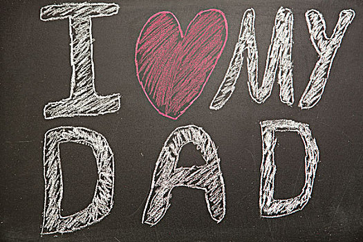 喜爱,爸爸,信息,黑板,粉笔,孩子气,绘画