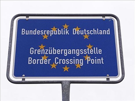 德国,欧盟,边界,标识