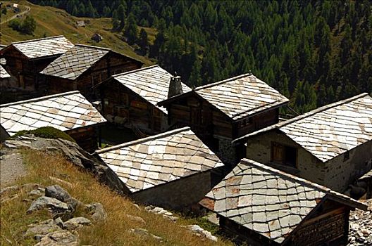 房子,屋顶,策马特峰,瓦莱,瑞士
