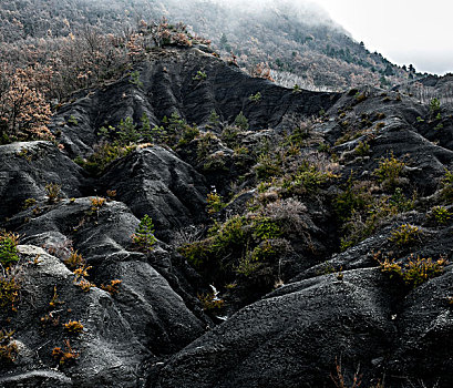 黑色,石头,山谷