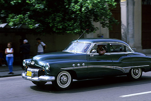 古巴,哈瓦那,街景,老爷车