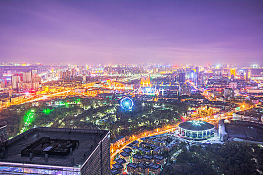 俯瞰乌鲁木齐夜景