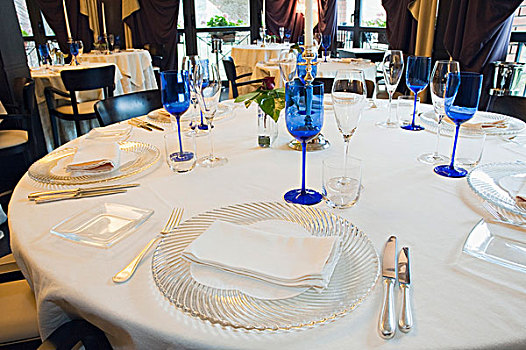 桌子,上面,餐馆,托斯卡纳,意大利,欧洲