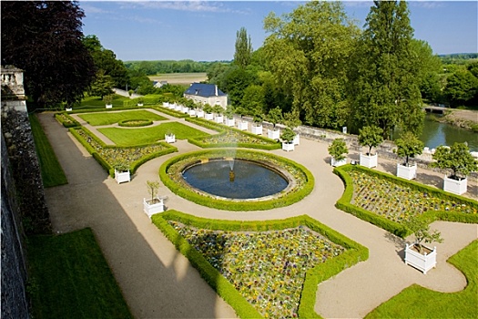 城堡,花园,卢瓦尔河,中心,法国
