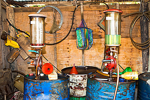 旧式,加油泵,老挝