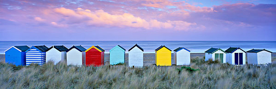 英格兰,彩色,海滩小屋