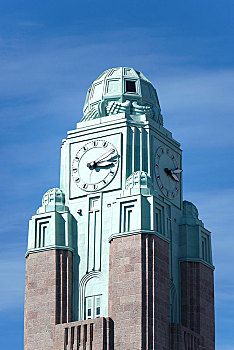 中央车站,钟楼,新艺术,赫尔辛基,芬兰,欧洲