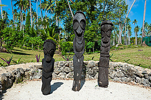 雕刻,雕塑,胜地,小岛,岛屿,瓦努阿图,南太平洋