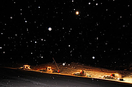 夜晚,责任,2000年,滑雪,胜地,山谷,奥地利,欧洲