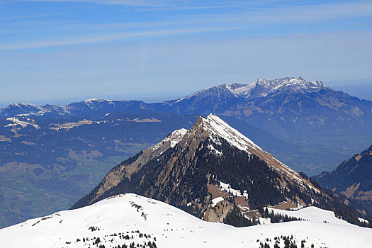皮拉图斯,山,瑞士,阿尔卑斯山,航拍