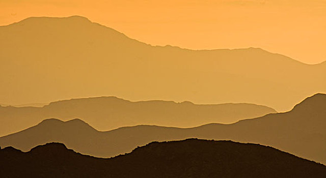 美国,加利福尼亚,死亡谷国家公园,层次,脊,山脉,晨光