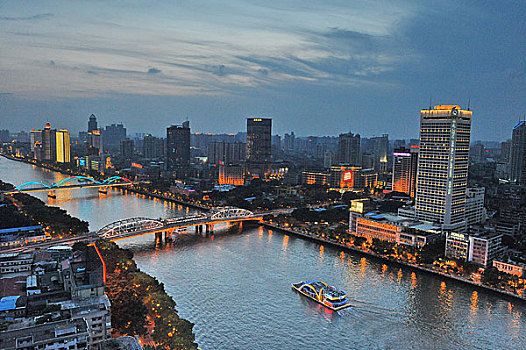 广州珠江夜间全景