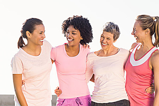 笑,女人,穿,粉色,乳腺癌