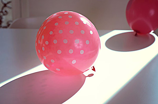 粉色,气球,圆点花纹