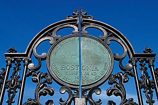 高,局部,大门,波士顿公共公园,波士顿,马萨诸塞,美国