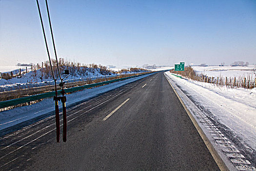 公路,交通,冰雪,场景,吉林