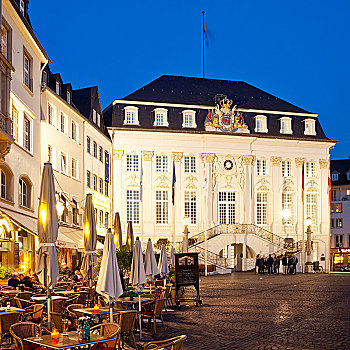 市政厅,蓝色,钟点,北莱茵威斯特伐利亚,德国,欧洲