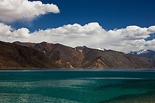 湖,山脉,背景,查谟-克什米尔邦,印度