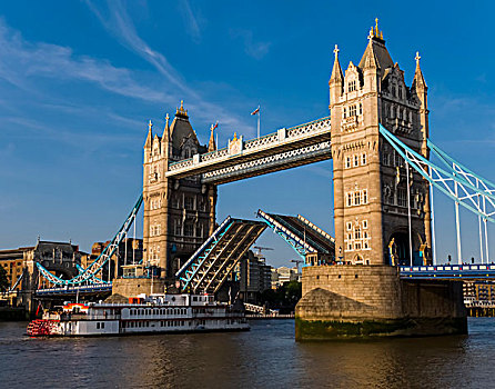 塔桥,抬起,伦敦,英格兰