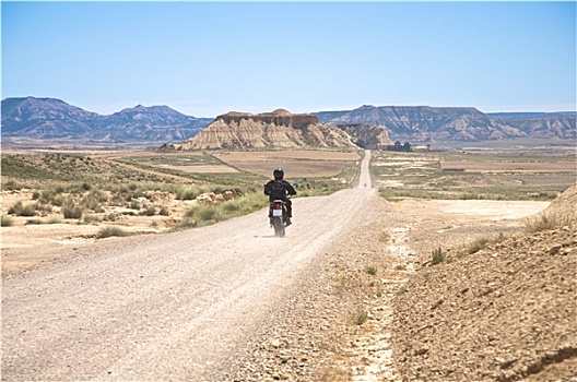 摩托车,沙漠公路