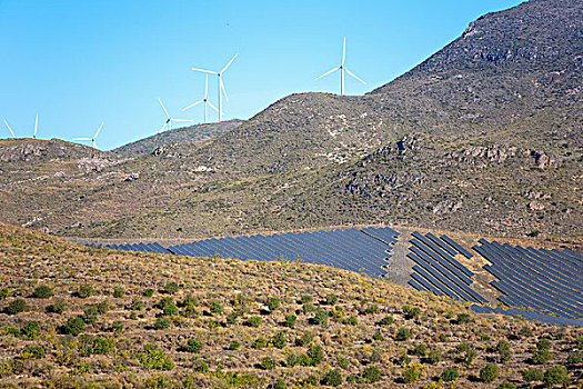 太阳能,工厂,风电场,阿尔默里亚省,安达卢西亚,西班牙