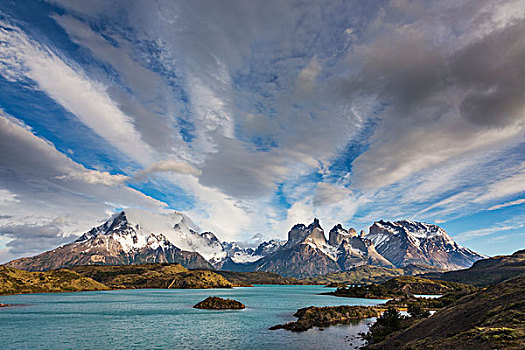 云,上方,顶峰,巴塔哥尼亚,智利