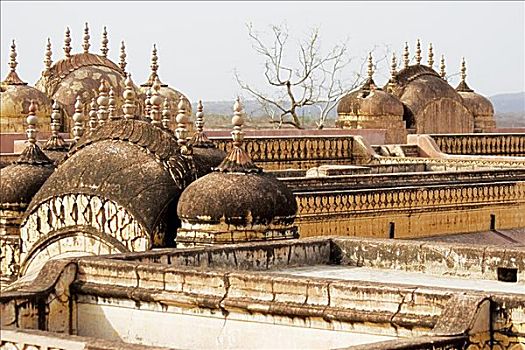 俯拍,堡垒,斋浦尔,拉贾斯坦邦,印度