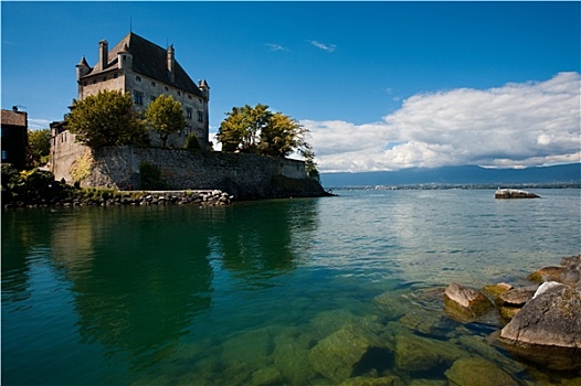日内瓦湖,城堡,法国