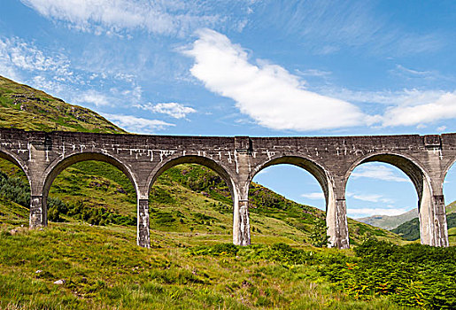 高架桥,拱形,铁路桥,西部,高地,线条,苏格兰,英国,欧洲