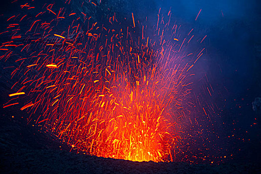 火山,喷发,岛屿,瓦努阿图,南太平洋