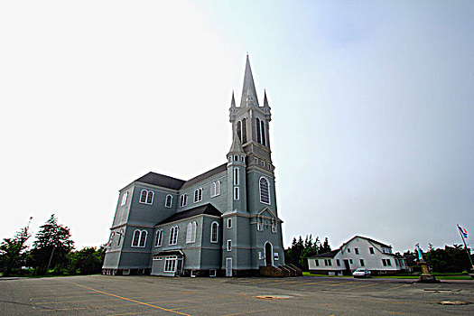 仰视,教堂,阿卡迪亚,新斯科舍省,加拿大