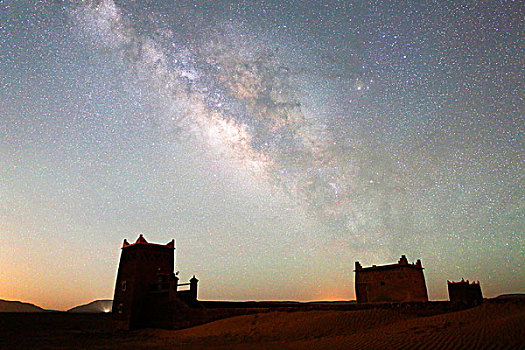 摩洛哥,德拉河谷,扎古拉棉,区域,银河,星空,高处
