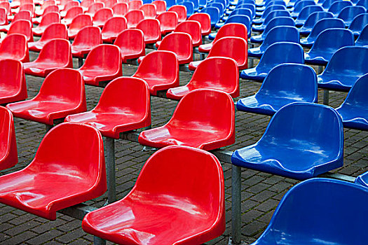 红色,蓝色,体育场看台