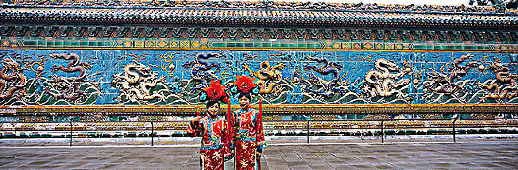 龙,墙壁,北海公园,北京,中国
