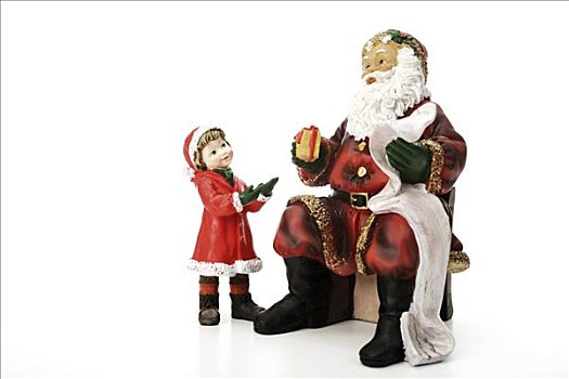 圣诞老人玩偶,小,女孩,圣诞礼物,圣诞装饰