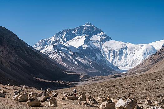 中国西藏日喀则珠穆朗玛峰,加乌拉山口观景台