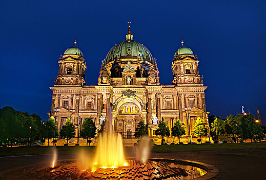 柏林大教堂,德国,日落