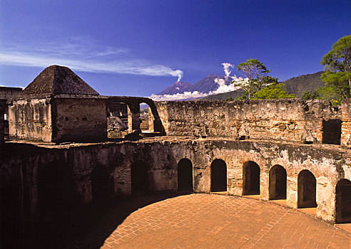 遗址,寺院,安提瓜岛,危地马拉