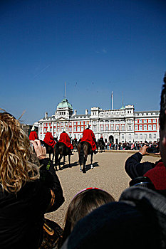 皇家轻骑兵,变化,守卫,典礼,骑马,游行,白厅,伦敦,英国