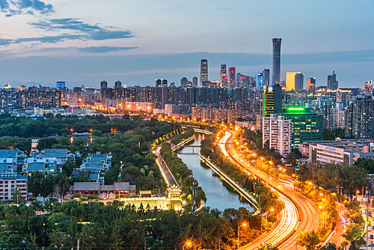 北京东二环城市建筑夜景