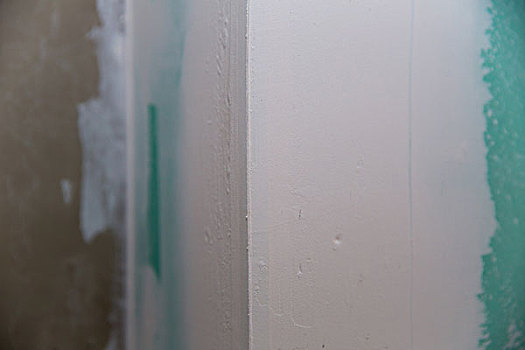 干式墙,绿色,石膏,角,接缝,特写
