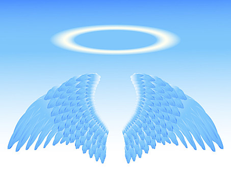 天使之翼,光轮,矢量,插画