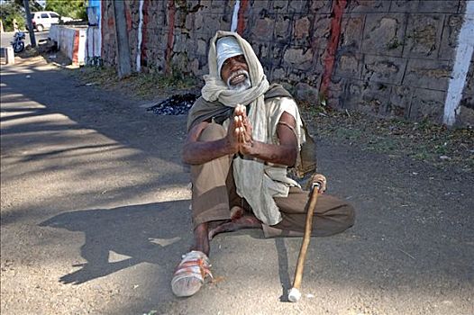 乞丐,山,迈索尔,印度,南亚