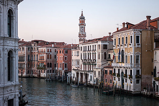 运河,船,威尼斯