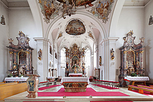 教区,教堂,上巴伐利亚,巴伐利亚,德国,欧洲