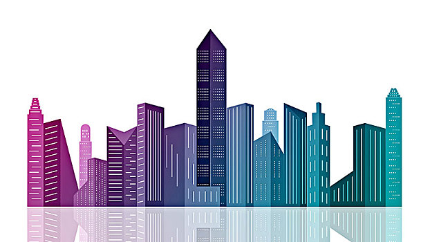 城市建筑群插画