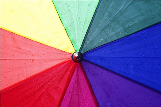 彩色,伞,雨滴