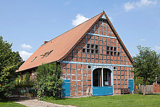 半木结构,房子,区域,萨克森,德国,欧洲